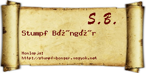 Stumpf Böngér névjegykártya